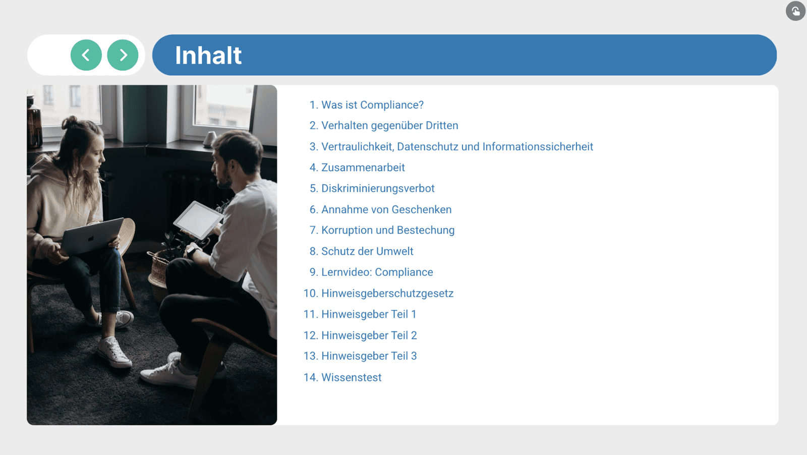 Inhalt der Schulung für Informationssicherheit